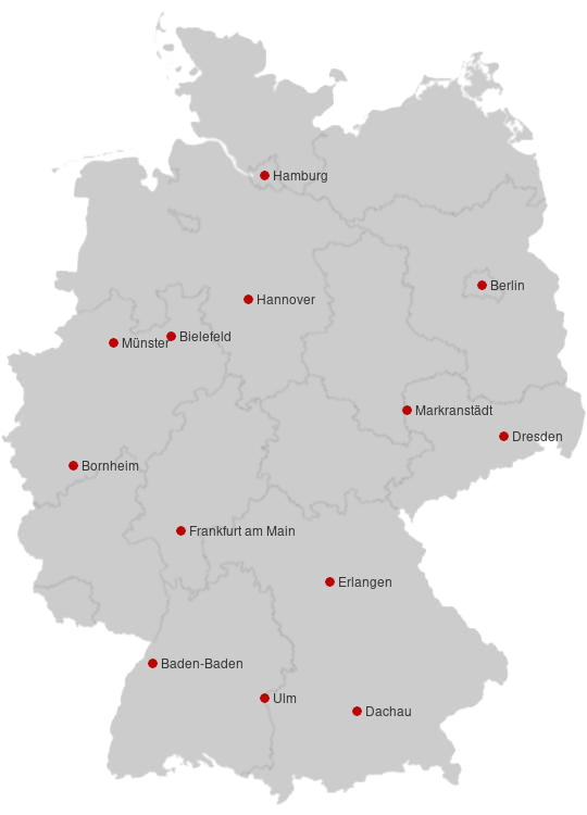 Deutschlandkarte mit Lage der Testorte. Copyright: mixmaps.de